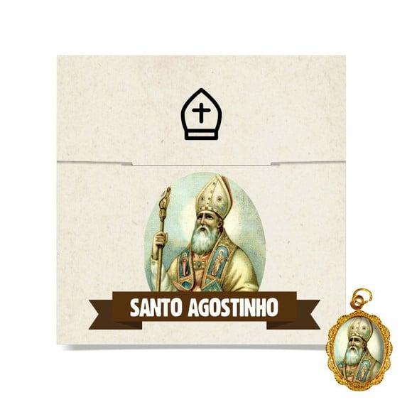 Cartão Personalizado + Medalhinha Santo Agostinho