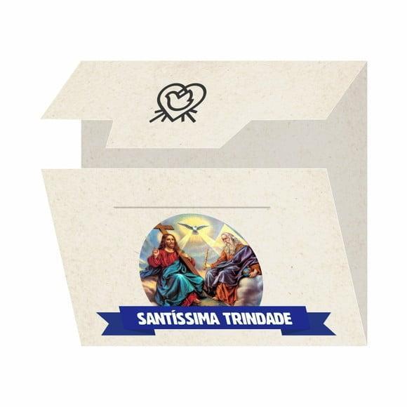 Cartão Personalizado + Medalhinha Santíssima Trindade