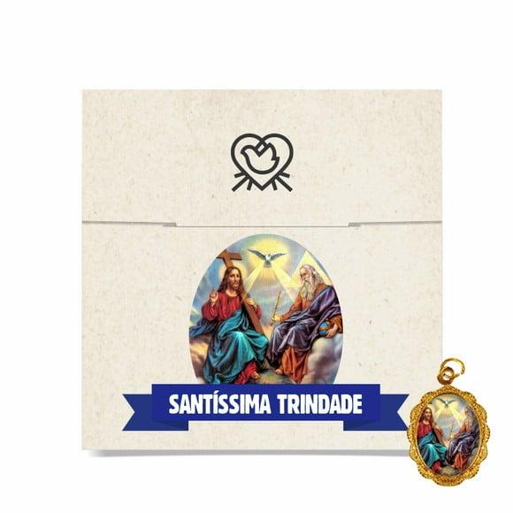 Cartão Personalizado + Medalhinha Santíssima Trindade