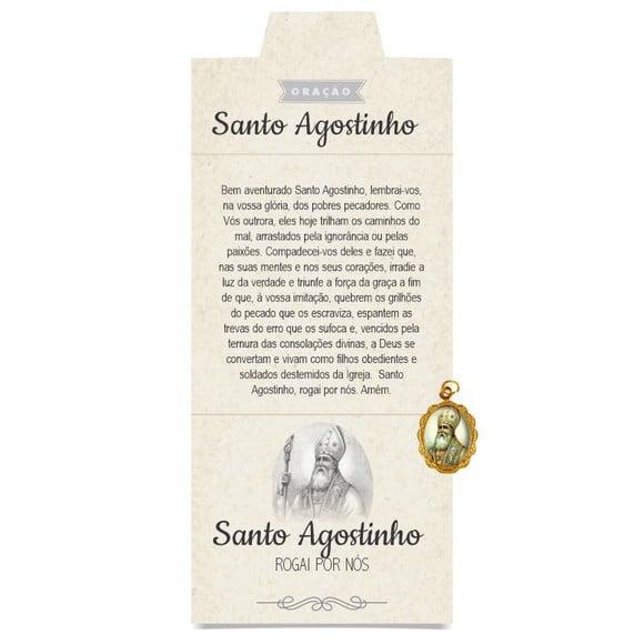 Cartão Personalizado + Medalhinha Santo Agostinho