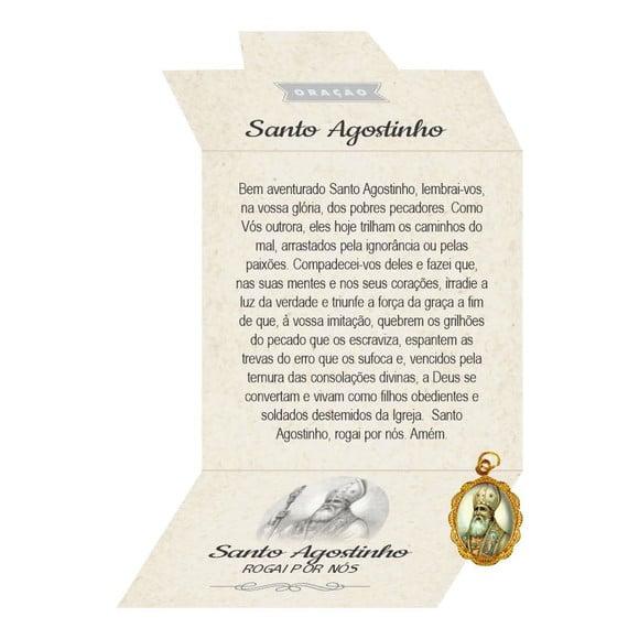 Cartão Personalizado + Medalhinha Santo Agostinho