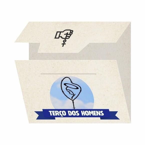 Cartão Personalizado + Medalhinha Terço dos Homens