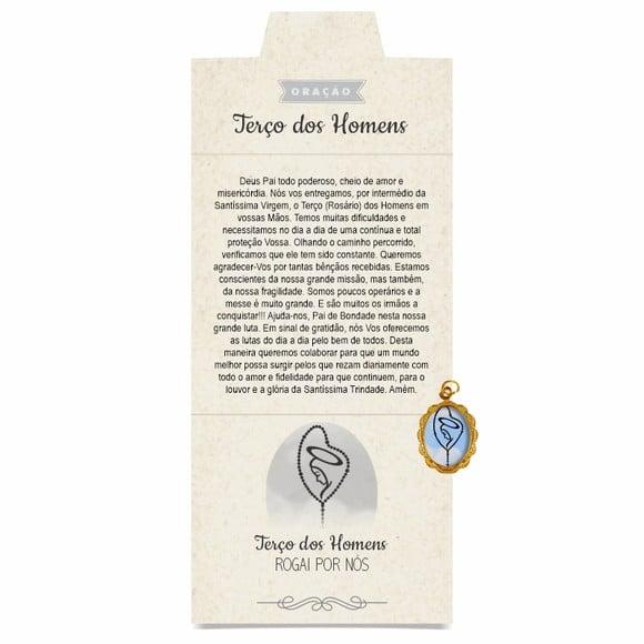 Cartão Personalizado + Medalhinha Terço dos Homens
