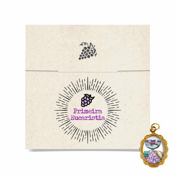 Cartão personalizado 1ª Eucaristia + medalhinha