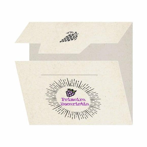 Cartão personalizado 1ª Eucaristia + medalhinha