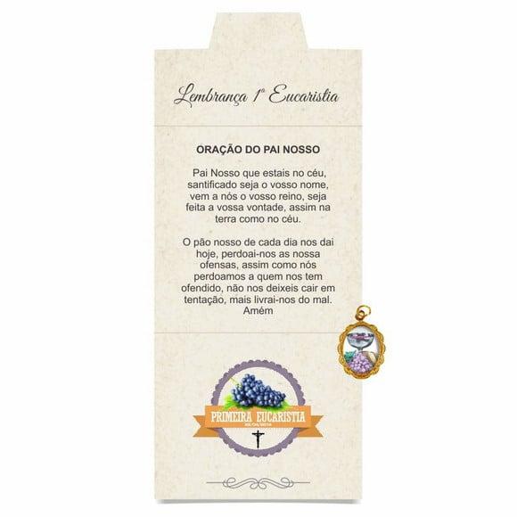 Cartão personalizado 1ª Eucaristia + medalhinha