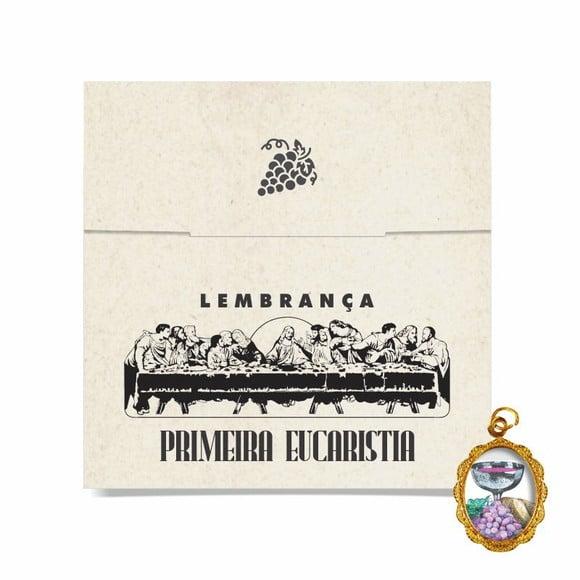 Cartão personalizado 1ª Eucaristia + medalhinha