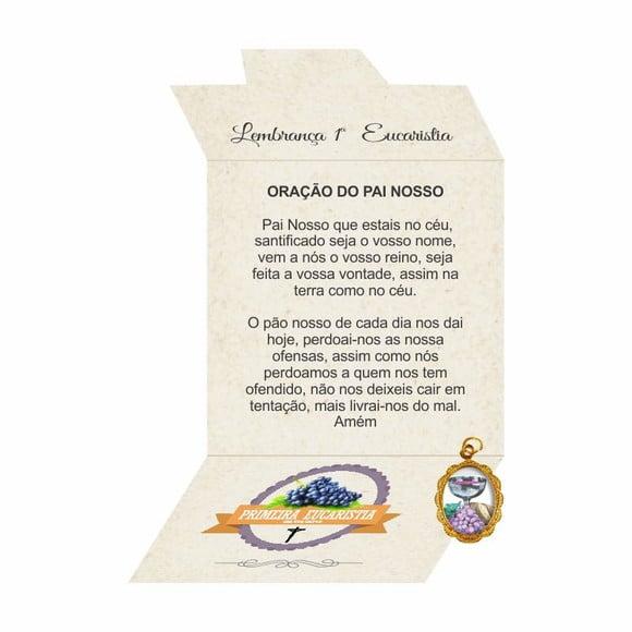 Cartão personalizado 1ª Eucaristia + medalhinha