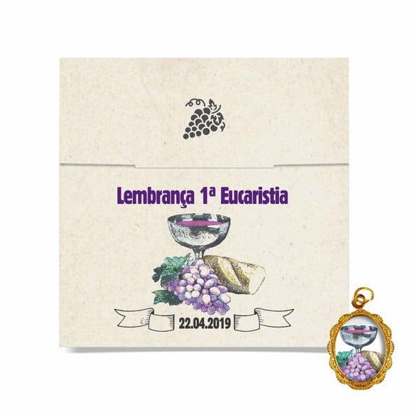 Cartão personalizado 1ª Eucaristia + medalhinha
