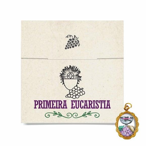 Cartão personalizado 1ª Eucaristia + medalhinha