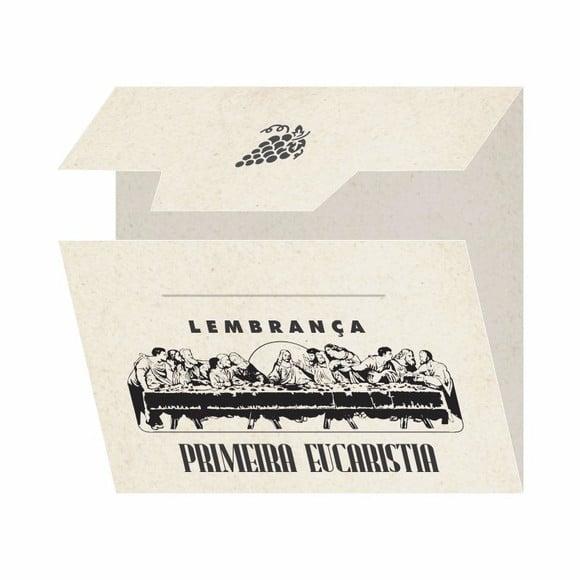 Cartão personalizado 1ª Eucaristia + medalhinha