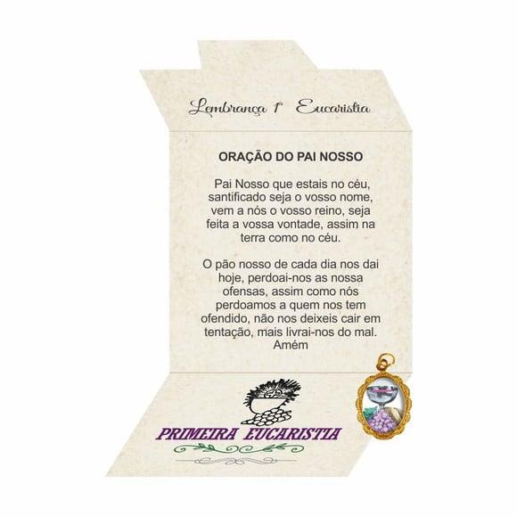 Cartão personalizado 1ª Eucaristia + medalhinha