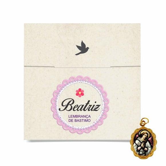 Cartão personalizado Batismo + medalhinha