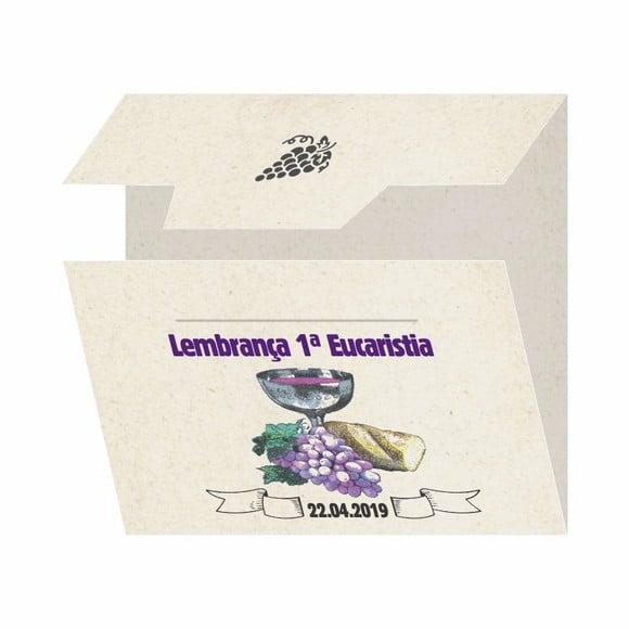 Cartão personalizado 1ª Eucaristia + medalhinha
