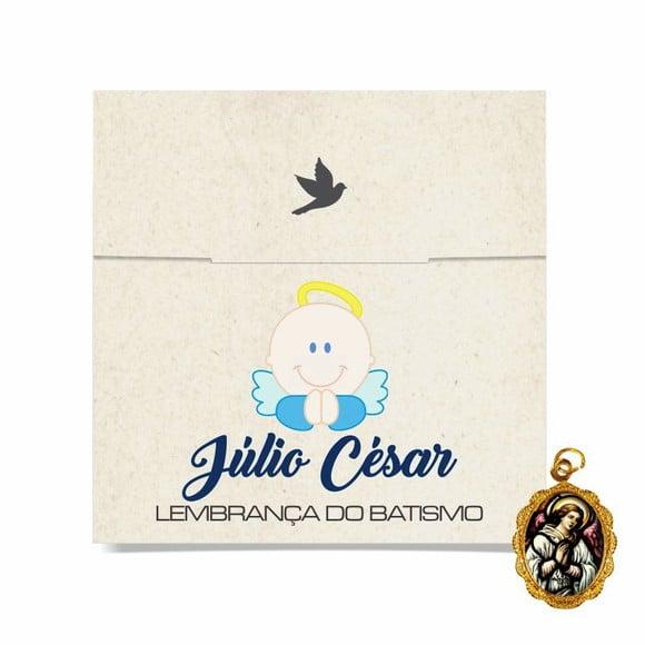 Cartão personalizado Batismo + medalhinha