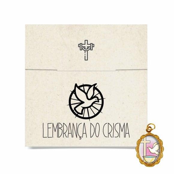 Cartão personalizado Crisma + medalhinha