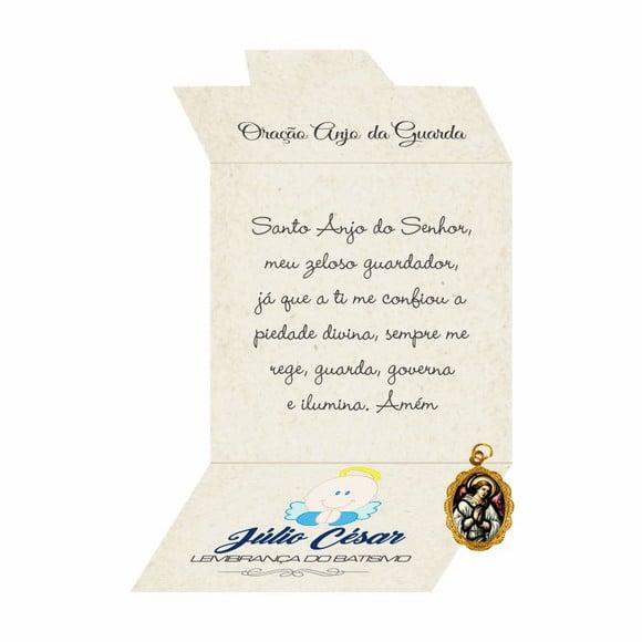 Cartão personalizado Batismo + medalhinha