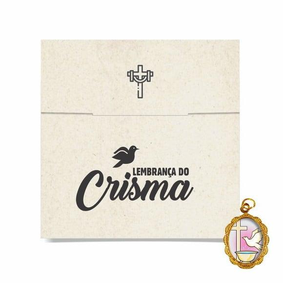Cartão personalizado Crisma + medalhinha