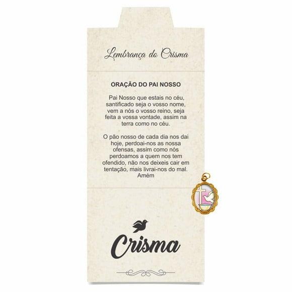 Cartão personalizado Crisma + medalhinha