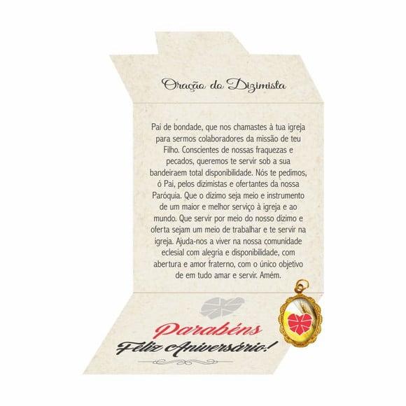 Cartão personalizado Dizimista + medalhinha