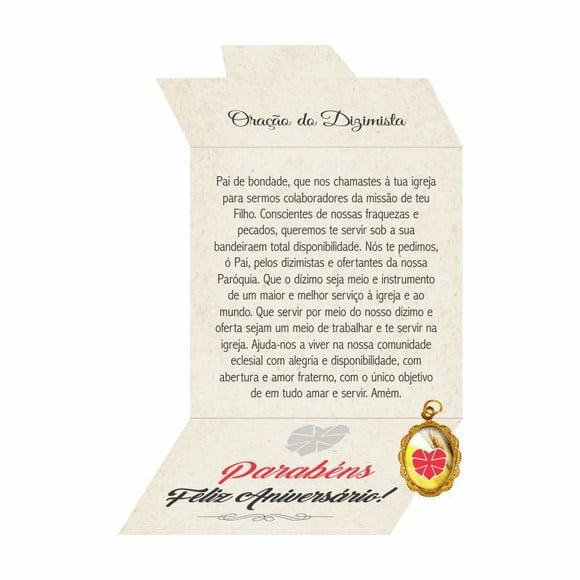 Cartão personalizado Dizimista + medalhinha