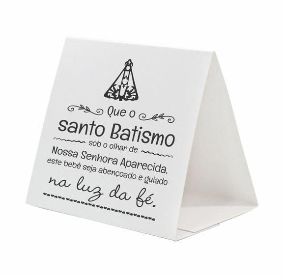 Cartão Prisma Batismo Person. c/ Aplique Nsra. Aparecida