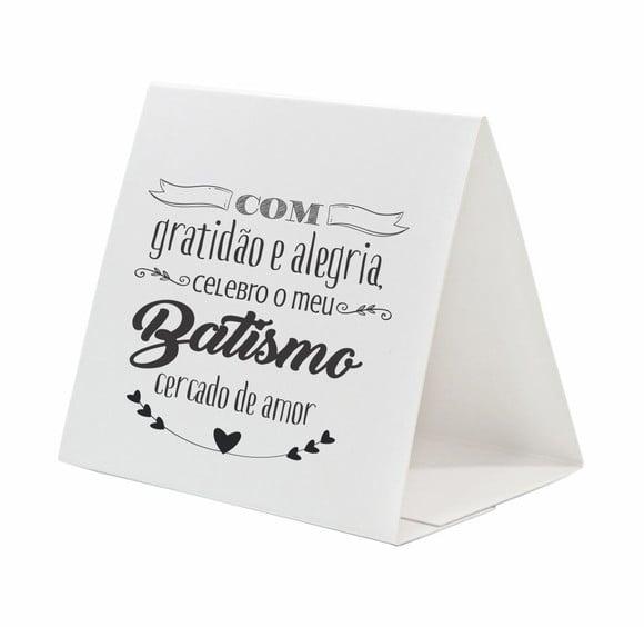 Cartão Prisma Batismo Person. c/ Aplique Sabonete Coração.