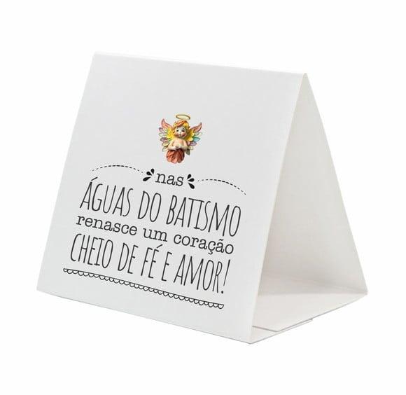Cartão Prisma Batismo Person. c/ Aplique Sabonete Flor