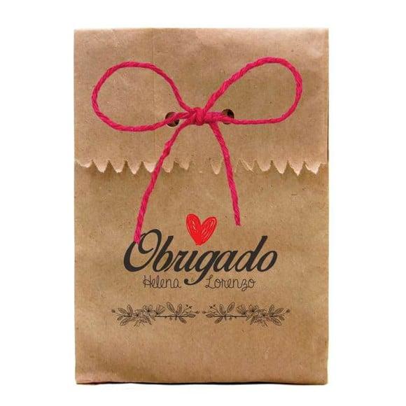 CASAMENTO - SAQUINHO PAPEL PERSONALIZADO. C/ FURO E CORDÃO