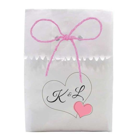 CASAMENTO - SAQUINHO PAPEL PERSONALIZADO. C/ FURO E CORDÃO