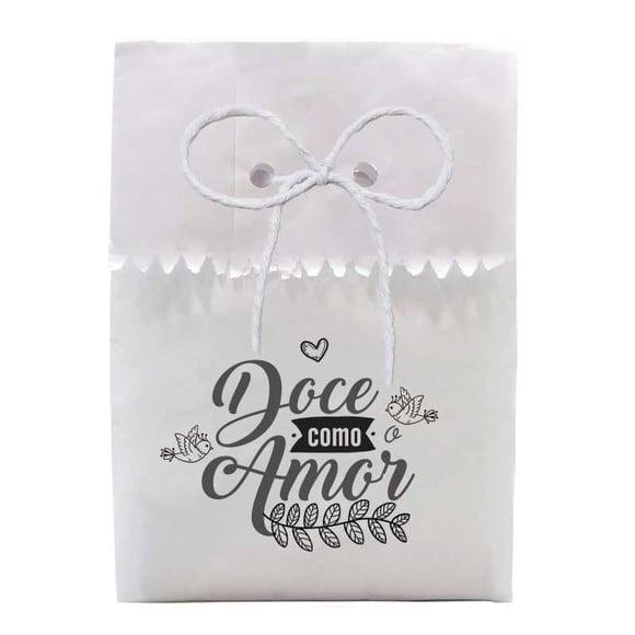CASAMENTO - SAQUINHO PAPEL PERSONALIZADO. C/ FURO E CORDÃO
