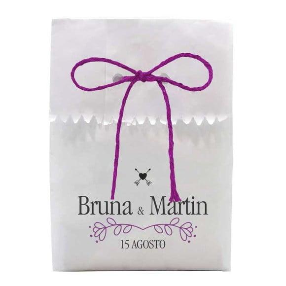 CASAMENTO - SAQUINHO PAPEL PERSONALIZADO. C/ FURO E CORDÃO
