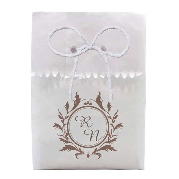 CASAMENTO - SAQUINHO PAPEL PERSONALIZADO. C/ FURO E CORDÃO