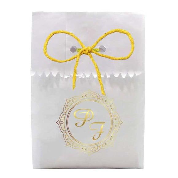 CASAMENTO - SAQUINHO PAPEL PERSONALIZADO. C/ FURO E CORDÃO