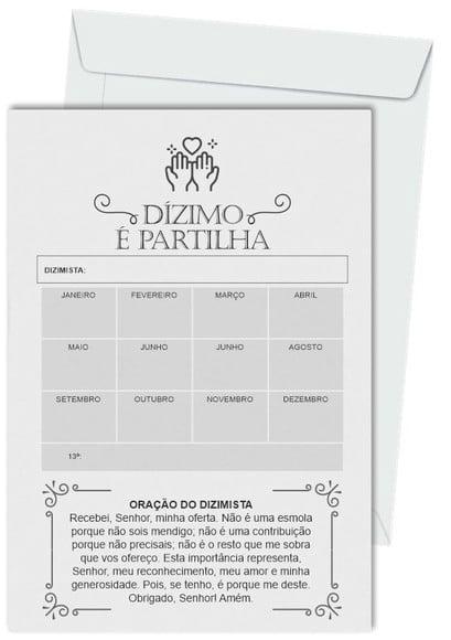 Envelope dízimo personalizado.