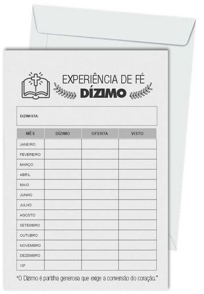 Envelope dízimo personalizado.
