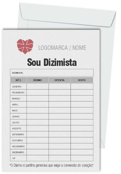 Envelope dízimo personalizado.