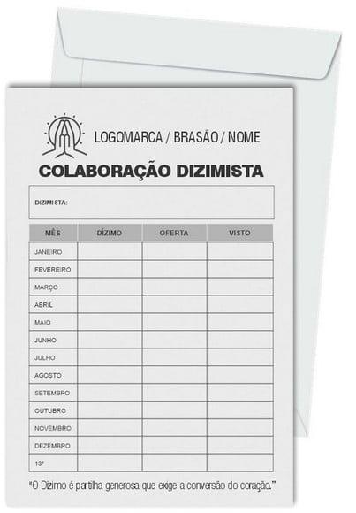 Envelope dízimo personalizado.