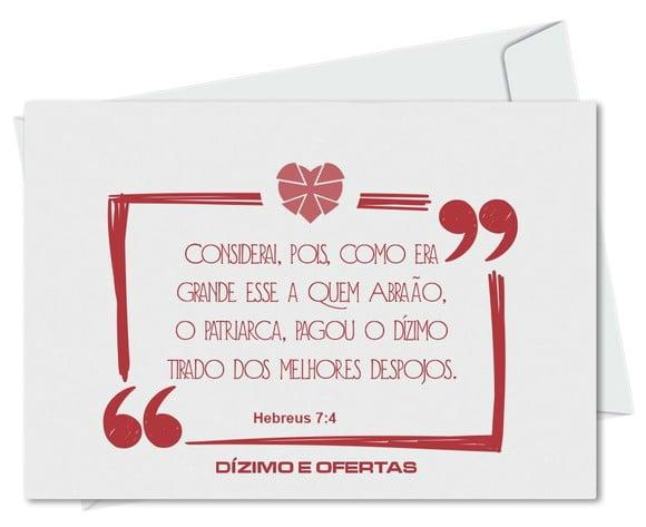 Envelope pequeno oferta/dízimo personalizado.