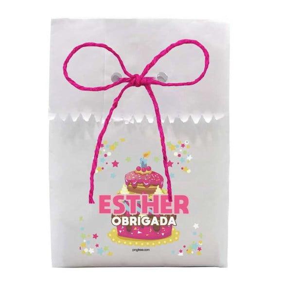 FESTAS - SAQUINHO PAPEL PERSONALIZADO. C/ FURO E CORDÃO
