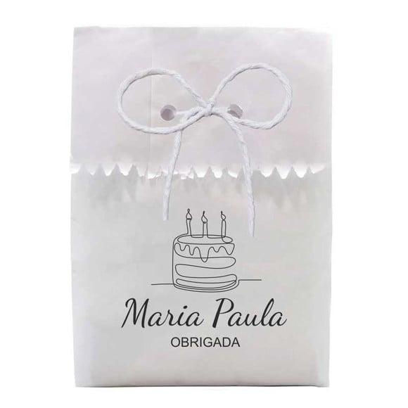 FESTAS - SAQUINHO PAPEL PERSONALIZADO. C/ FURO E CORDÃO