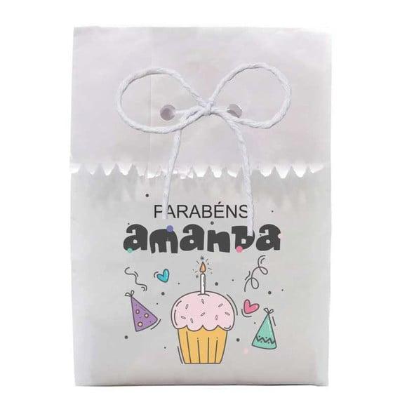 FESTAS - SAQUINHO PAPEL PERSONALIZADO. C/ FURO E CORDÃO