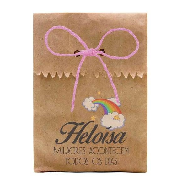 INFANTIL - SAQUINHO PAPEL PERSONALIZADO. C/ FURO E CORDÃO