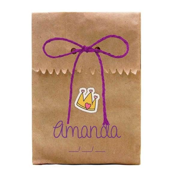 INFANTIL - SAQUINHO PAPEL PERSONALIZADO. C/ FURO E CORDÃO