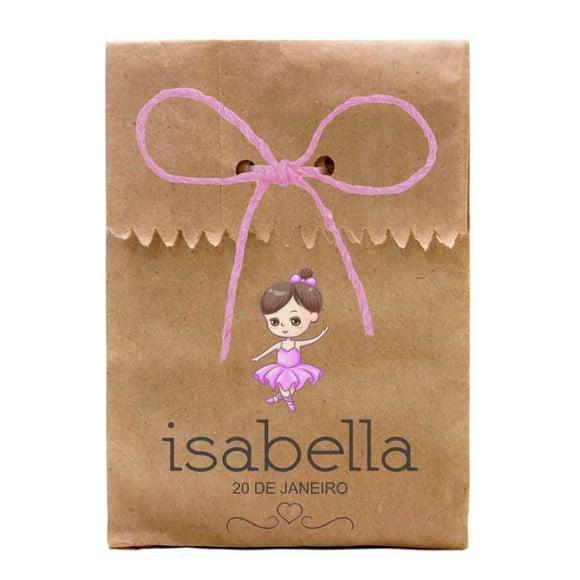 INFANTIL - SAQUINHO PAPEL PERSONALIZADO. C/ FURO E CORDÃO