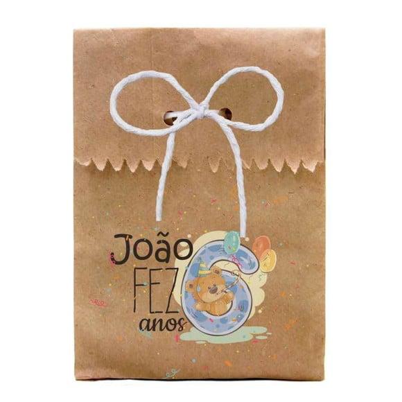 INFANTIL - SAQUINHO PAPEL PERSONALIZADO. C/ FURO E CORDÃO