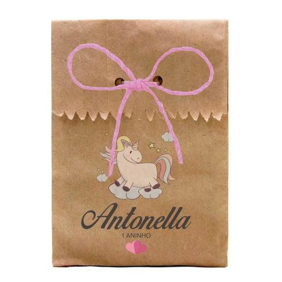 INFANTIL - SAQUINHO PAPEL PERSONALIZADO. C/ FURO E CORDÃO