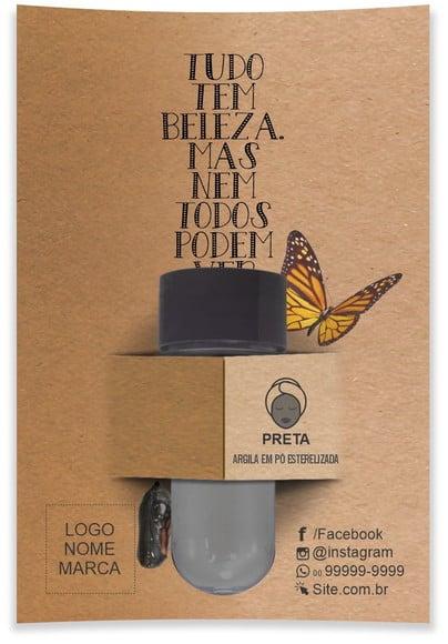 Kit Argila Facial Personalizado, Casulo. Cor Preta.