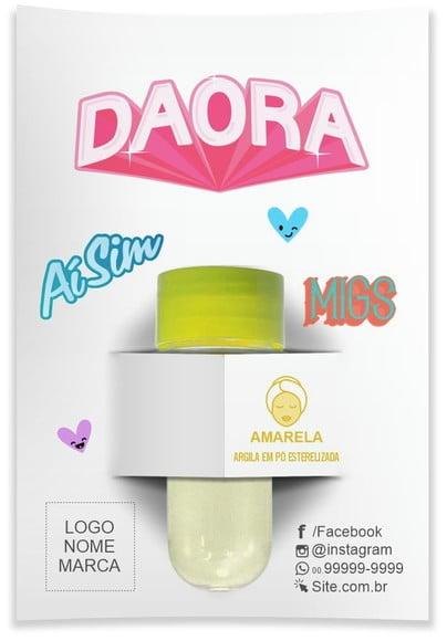 Kit argila facial personalizado, Daora. Cor amarela.