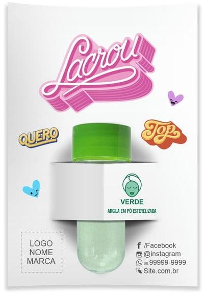 Kit argila facial personalizado, Lacrou. Cor verde.